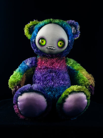 Psychedelic Haze: JITTERS - CRYPTCRITS Handcrafted Creepy Monster Art Doll Plush Toy for Unhinged Individuals