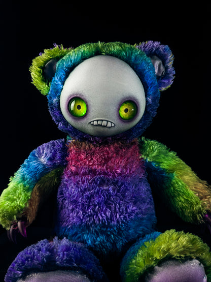 Psychedelic Haze: JITTERS - CRYPTCRITS Handcrafted Creepy Monster Art Doll Plush Toy for Unhinged Individuals