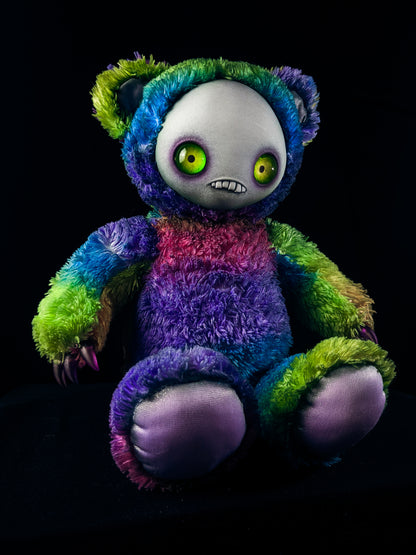 Psychedelic Haze: JITTERS - CRYPTCRITS Handcrafted Creepy Monster Art Doll Plush Toy for Unhinged Individuals