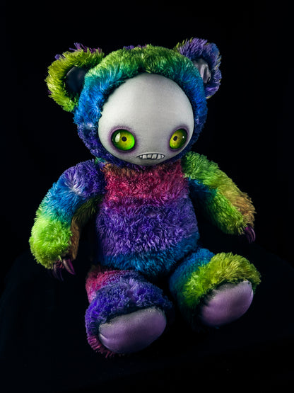 Psychedelic Haze: JITTERS - CRYPTCRITS Handcrafted Creepy Monster Art Doll Plush Toy for Unhinged Individuals