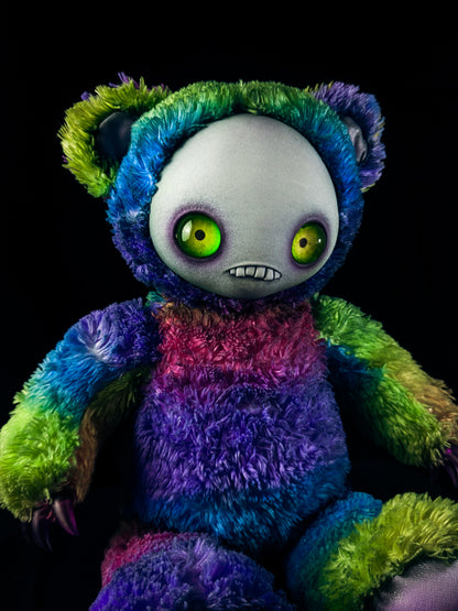 Psychedelic Haze: JITTERS - CRYPTCRITS Handcrafted Creepy Monster Art Doll Plush Toy for Unhinged Individuals