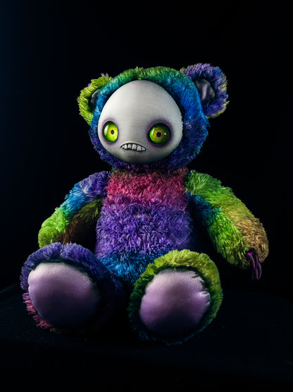 Psychedelic Haze: JITTERS - CRYPTCRITS Handcrafted Creepy Monster Art Doll Plush Toy for Unhinged Individuals