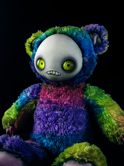 Psychedelic Haze: JITTERS - CRYPTCRITS Handcrafted Creepy Monster Art Doll Plush Toy for Unhinged Individuals