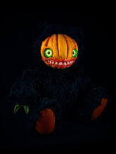 Load image into Gallery viewer, Midnight Menace: HAUNTVESTER - CRYPTCRITZ Handcrafted Creepy Cute Halloween Pumpkin Art Doll Plush Toy for Spooky Souls
