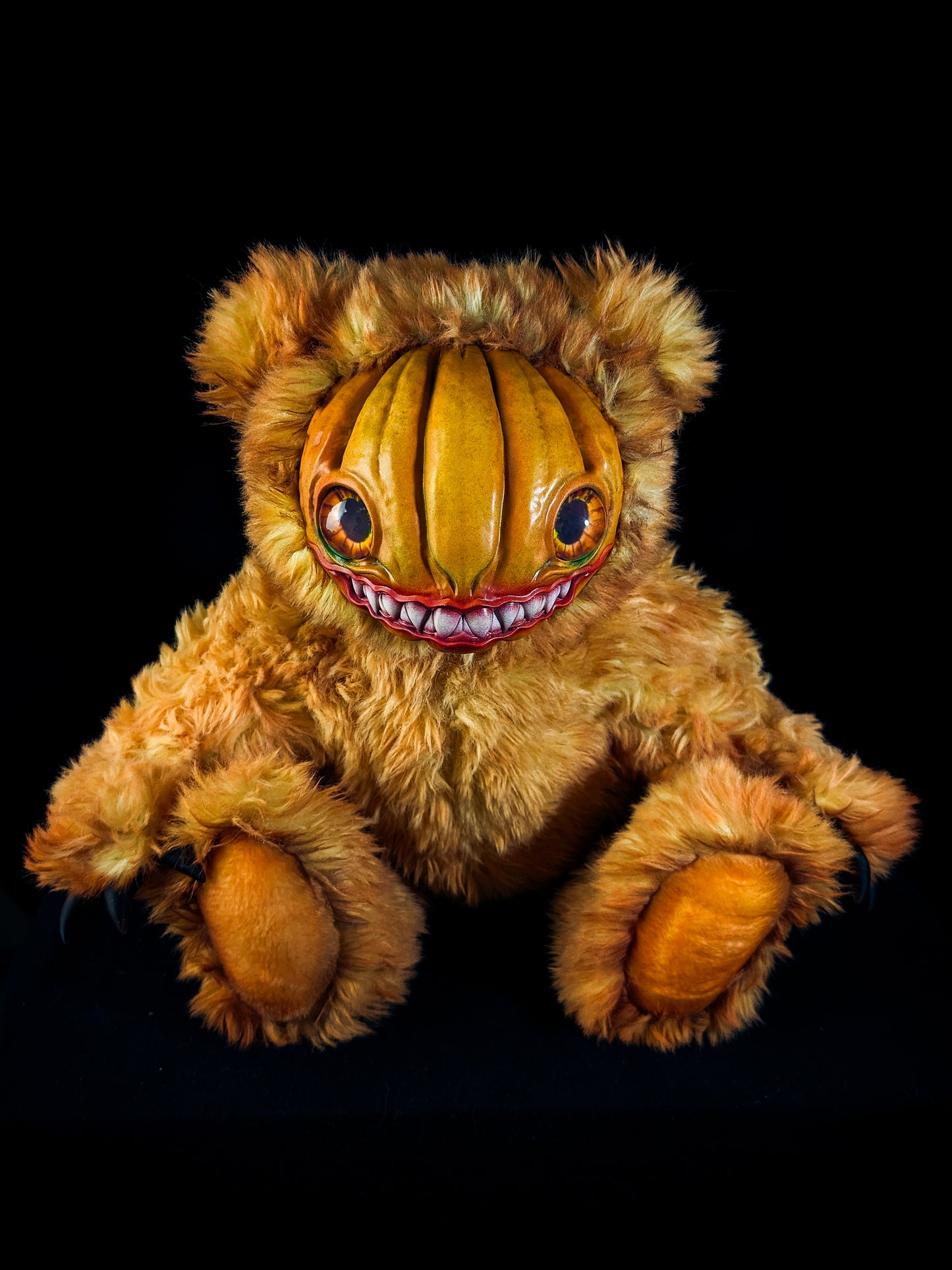 Grizzly Gourd: HAUNTVESTER - CRYPTCRITZ Handcrafted Creepy Cute Halloween Pumpkin Art Doll Plush Toy for Spooky Souls