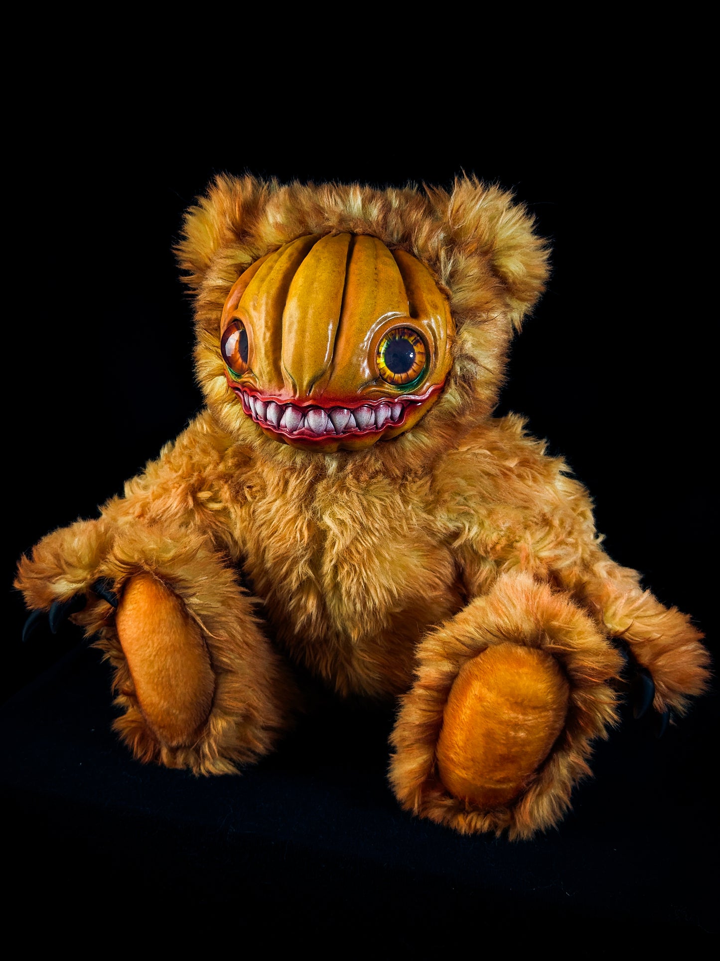 Grizzly Gourd: HAUNTVESTER - CRYPTCRITZ Handcrafted Creepy Cute Halloween Pumpkin Art Doll Plush Toy for Spooky Souls