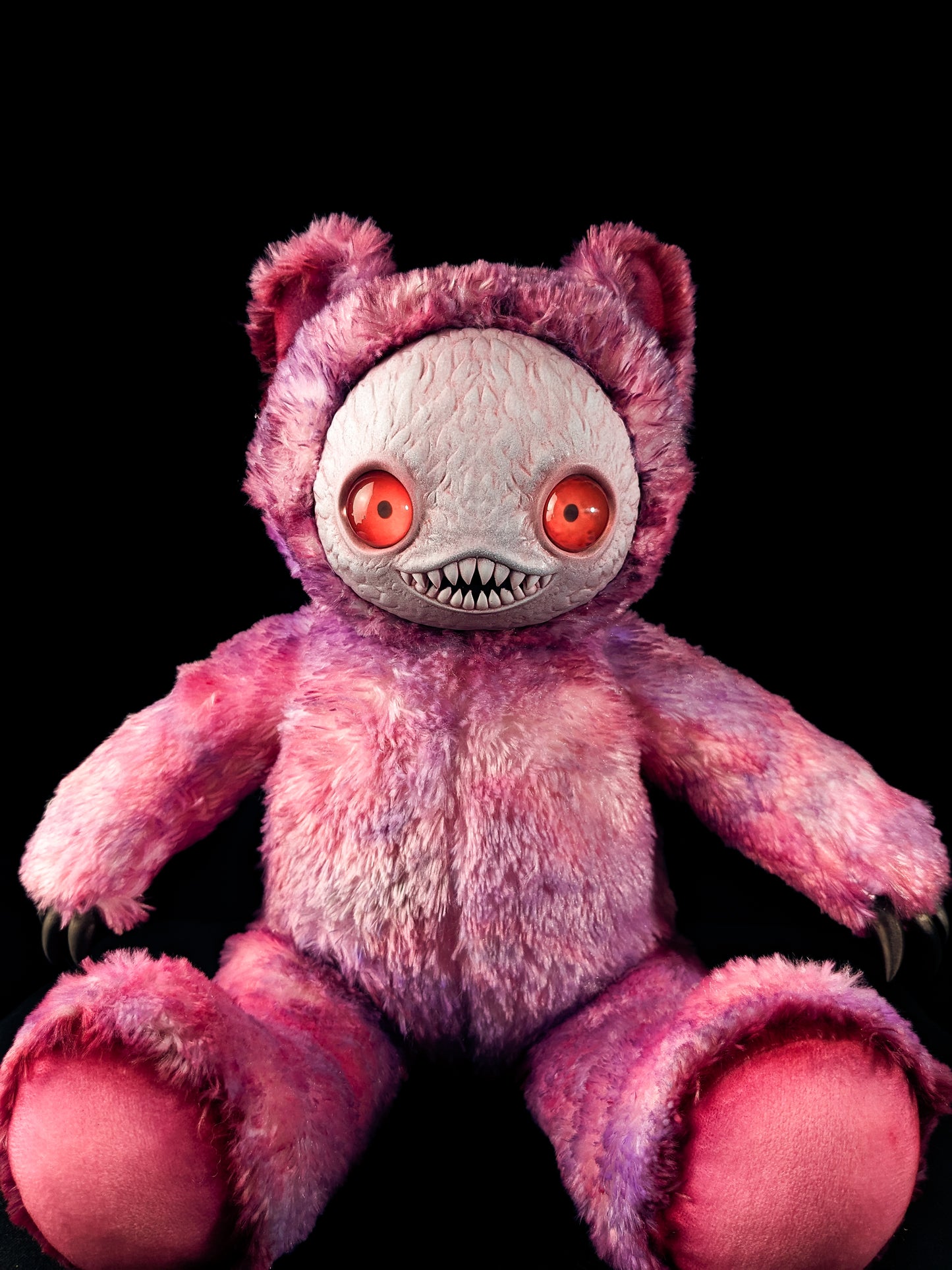 Mental Meow: NINGEN - CRYPTCRITS Handmade Black Creepy Cute Monster Art Doll Plush Toy for Gothic Goddesses
