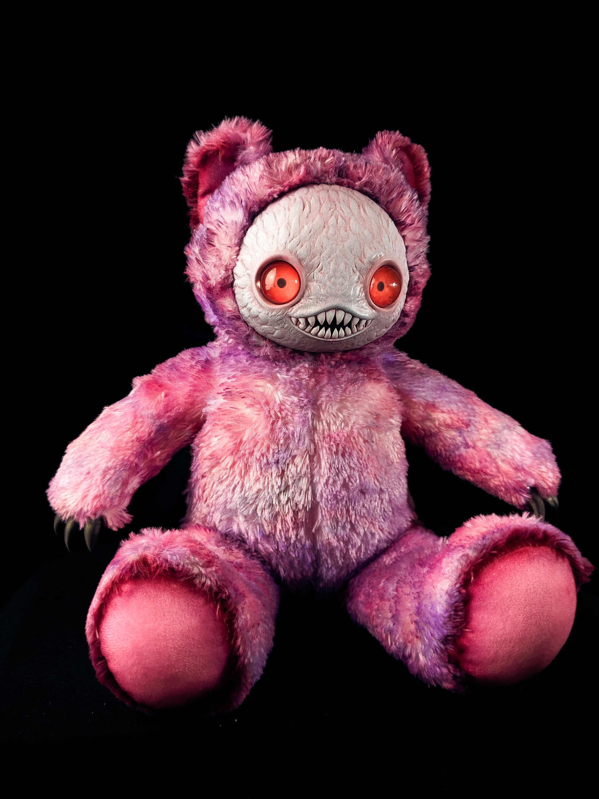 Mental Meow: NINGEN - CRYPTCRITS Handmade Black Creepy Cute Monster Art Doll Plush Toy for Gothic Goddesses