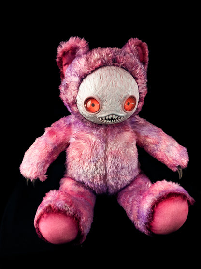 Mental Meow: NINGEN - CRYPTCRITS Handmade Black Creepy Cute Monster Art Doll Plush Toy for Gothic Goddesses
