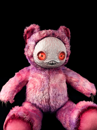 Mental Meow: NINGEN - CRYPTCRITS Handmade Black Creepy Cute Monster Art Doll Plush Toy for Gothic Goddesses