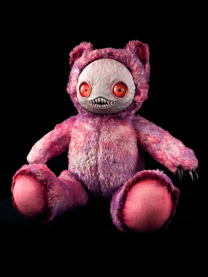 Mental Meow: NINGEN - CRYPTCRITS Handmade Black Creepy Cute Monster Art Doll Plush Toy for Gothic Goddesses