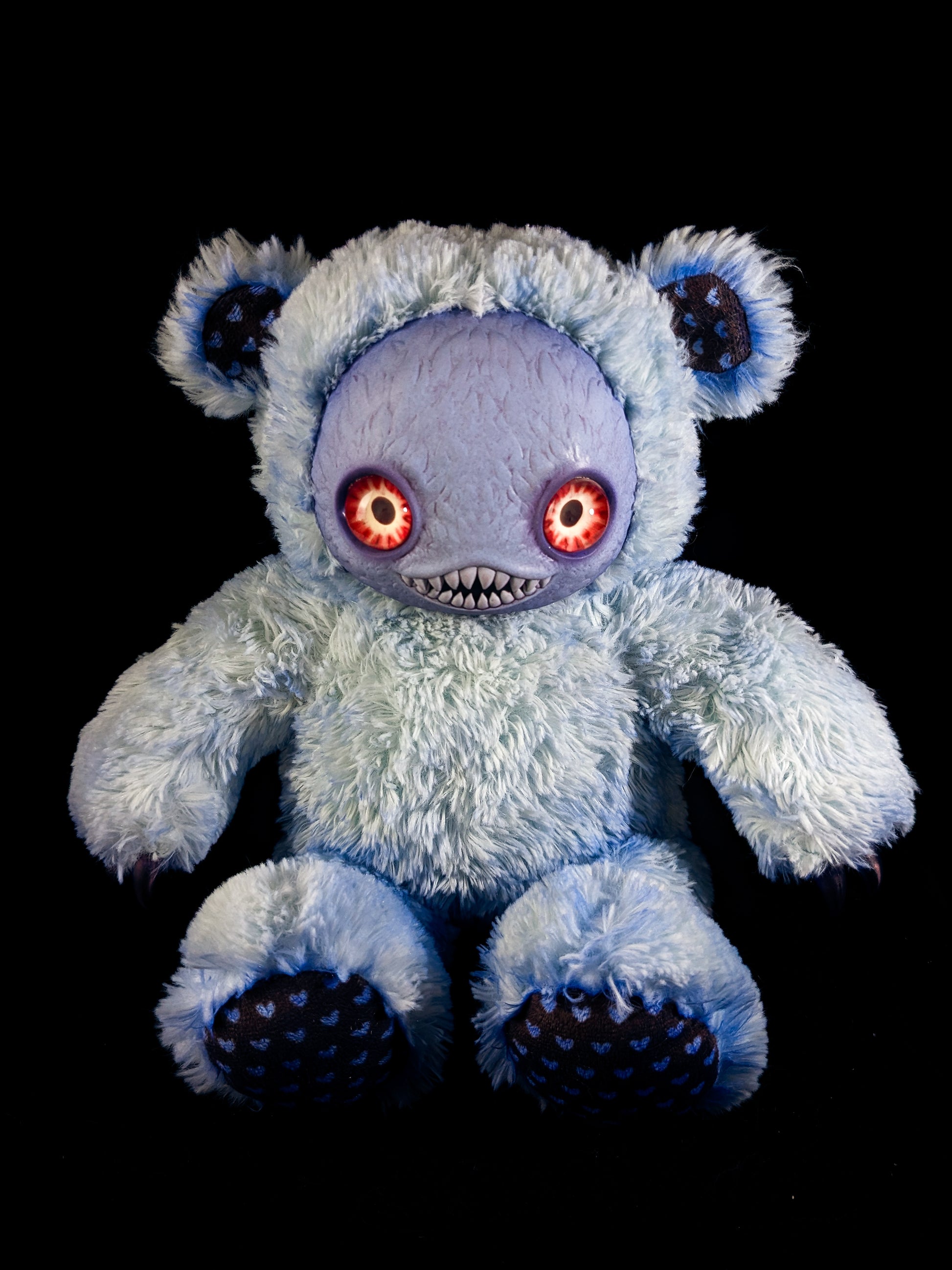 Occult Oni: NINGEN - CRYPTCRITS Handmade Black Creepy Cute Monster Art Doll Plush Toy for Gothic Goddesses
