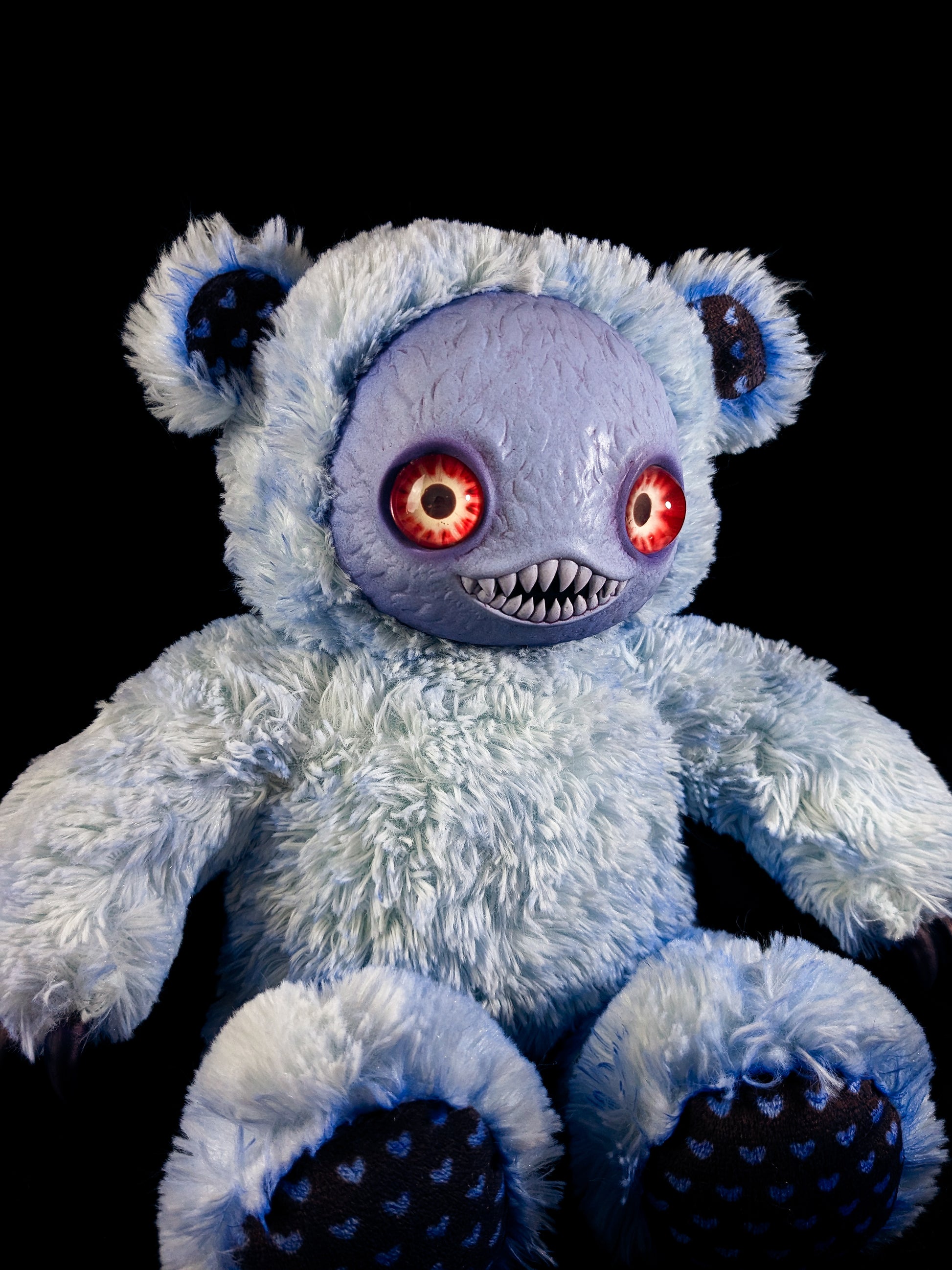 Occult Oni: NINGEN - CRYPTCRITS Handmade Black Creepy Cute Monster Art Doll Plush Toy for Gothic Goddesses