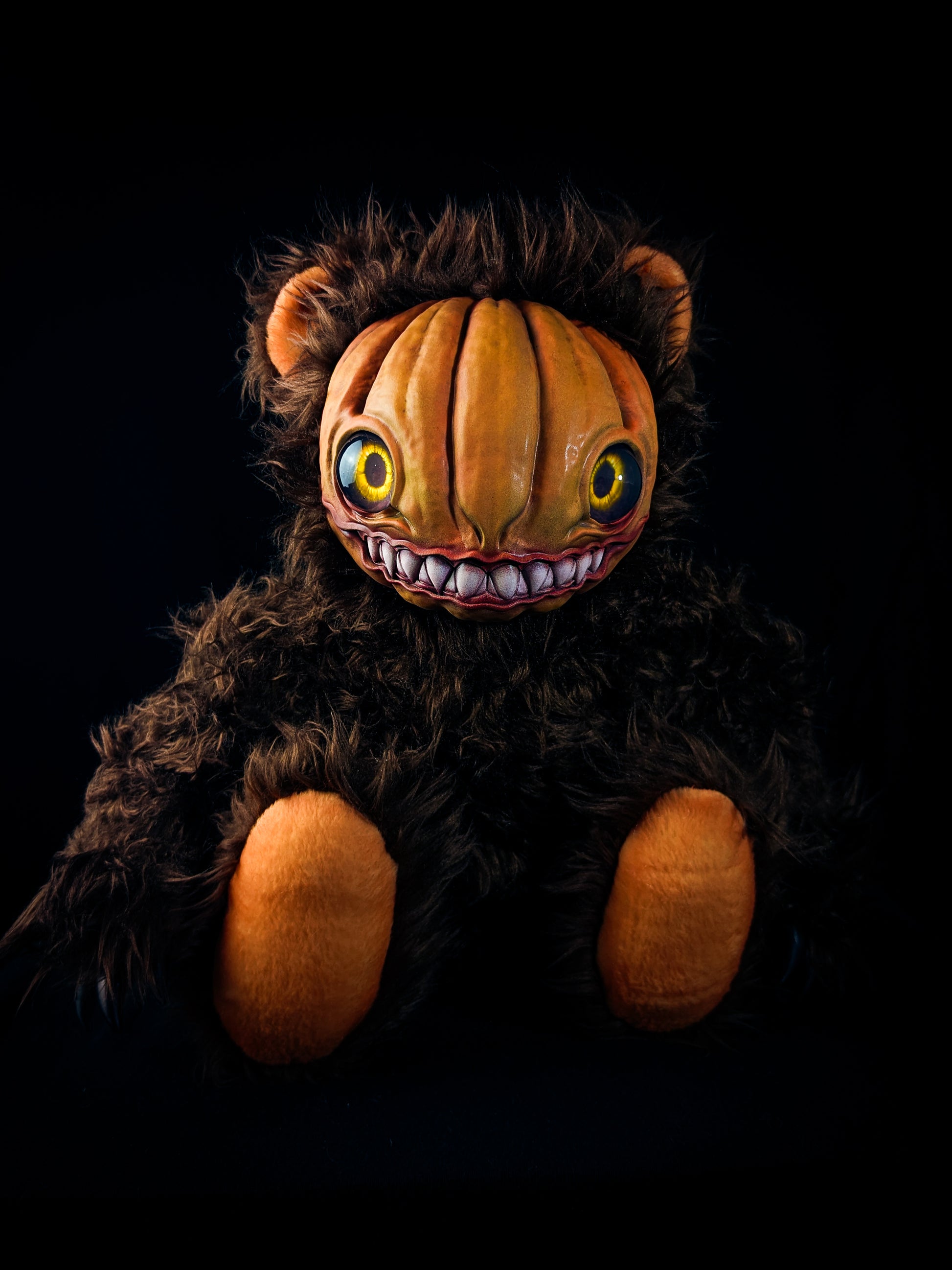 Pulp Masher: HAUNTVESTER - CRYPTCRITZ Handcrafted Creepy Cute Halloween Pumpkin Art Doll Plush Toy for Spooky Souls