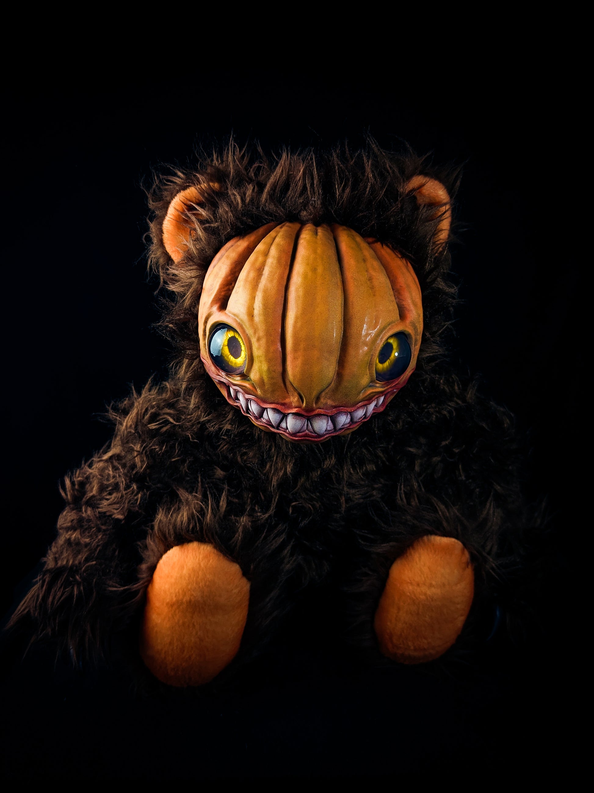 Pulp Masher: HAUNTVESTER - CRYPTCRITZ Handcrafted Creepy Cute Halloween Pumpkin Art Doll Plush Toy for Spooky Souls