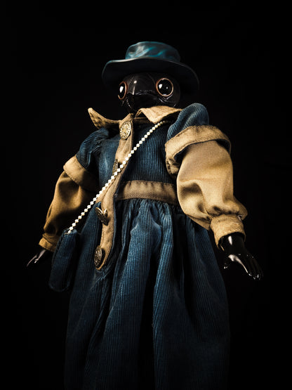 Depression Dolls: The Doctor II - Handmade Plague Doctor Gothic Art Doll for Enigmatic Souls