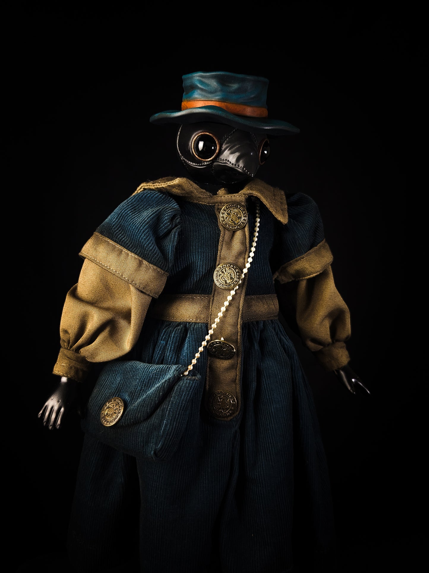 Depression Dolls: The Doctor II - Handmade Plague Doctor Gothic Art Doll for Enigmatic Souls