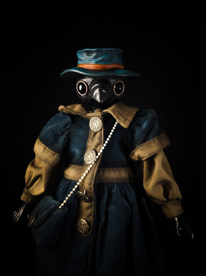 Depression Dolls: The Doctor II - Handmade Plague Doctor Gothic Art Doll for Enigmatic Souls