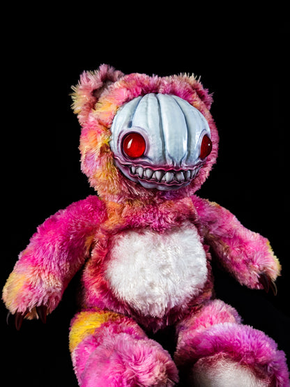 Crimson Husk: HAUNTVESTER - CRYPTCRITZ Handcrafted Creepy Cute Halloween Pumpkin Art Doll Plush Toy for Spooky Souls