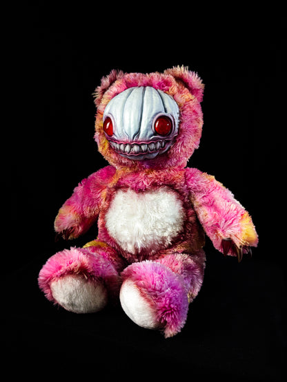 Crimson Husk: HAUNTVESTER - CRYPTCRITZ Handcrafted Creepy Cute Halloween Pumpkin Art Doll Plush Toy for Spooky Souls