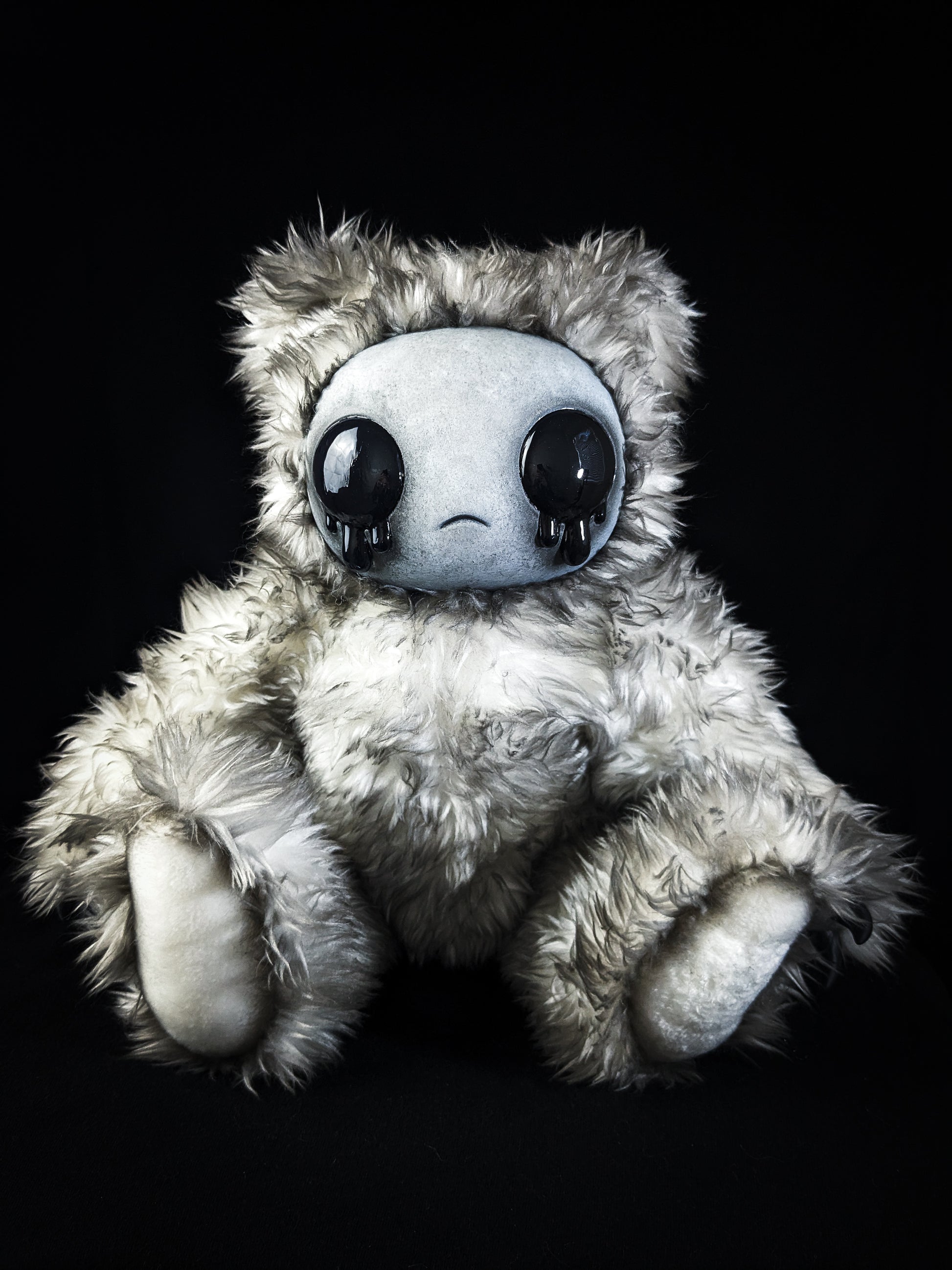 Ink-Stained Sorrow: AZAZEL- CRYPTCRITS Handcrafted Monochrome Crying Demon Art Doll Plush Toy for Eccentric Souls