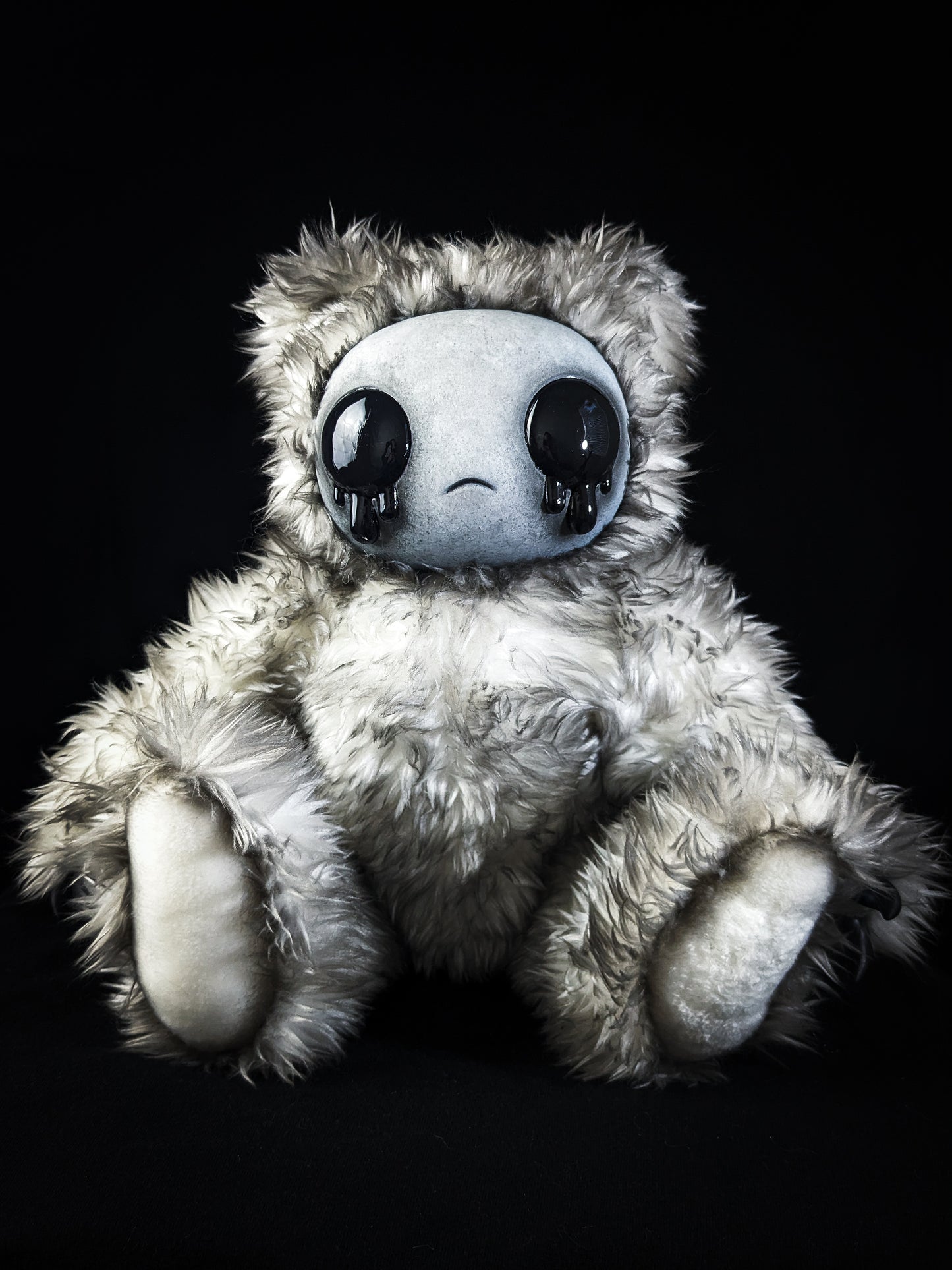 Ink-Stained Sorrow: AZAZEL- CRYPTCRITS Handcrafted Monochrome Crying Demon Art Doll Plush Toy for Eccentric Souls