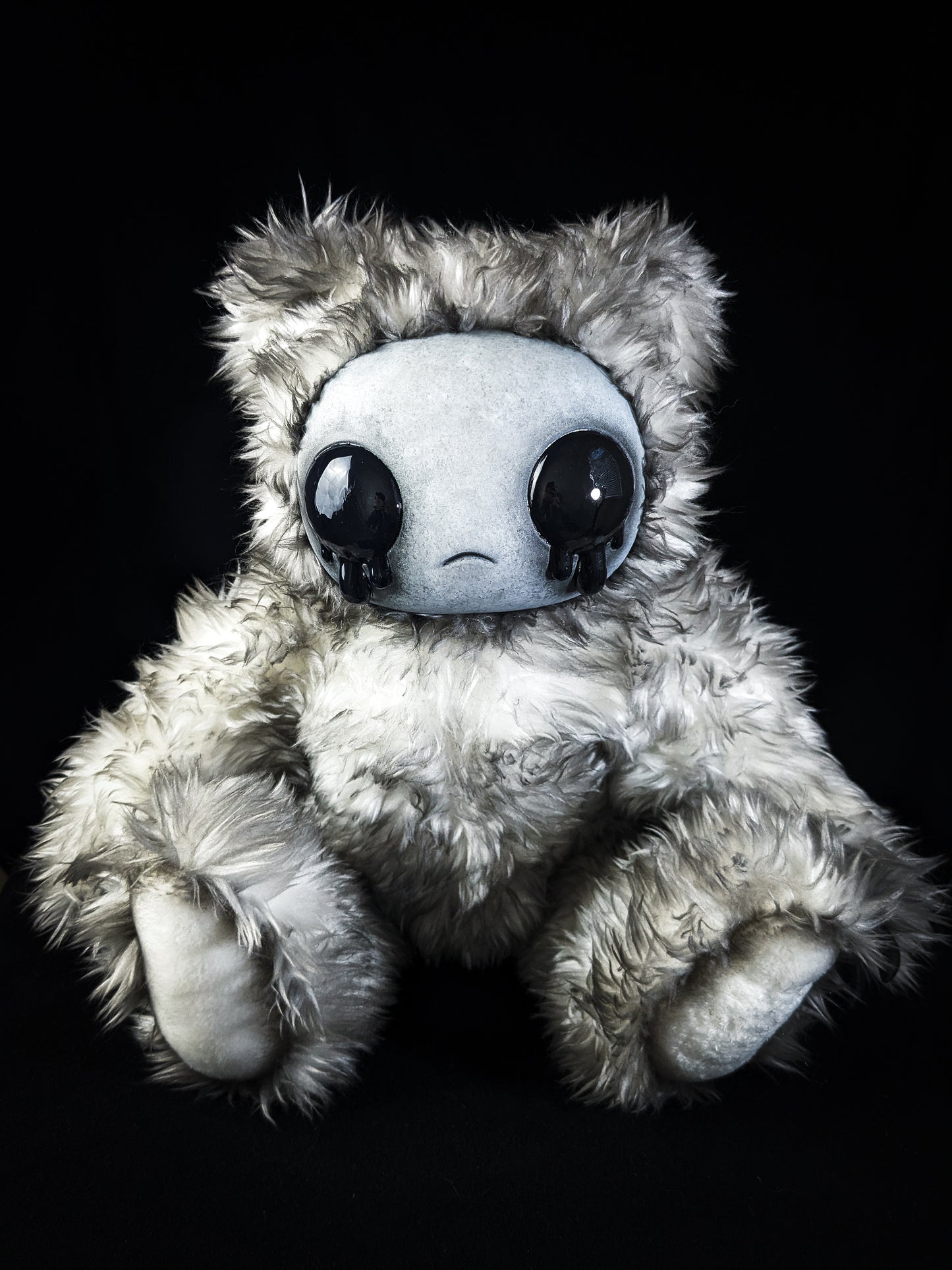 Ink-Stained Sorrow: AZAZEL- CRYPTCRITS Handcrafted Monochrome Crying Demon Art Doll Plush Toy for Eccentric Souls