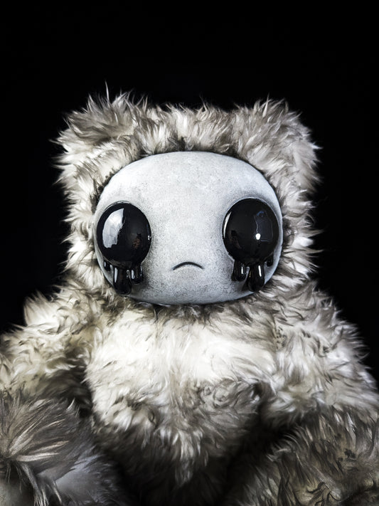 Ink-Stained Sorrow: AZAZEL- CRYPTCRITS Handcrafted Monochrome Crying Demon Art Doll Plush Toy for Eccentric Souls