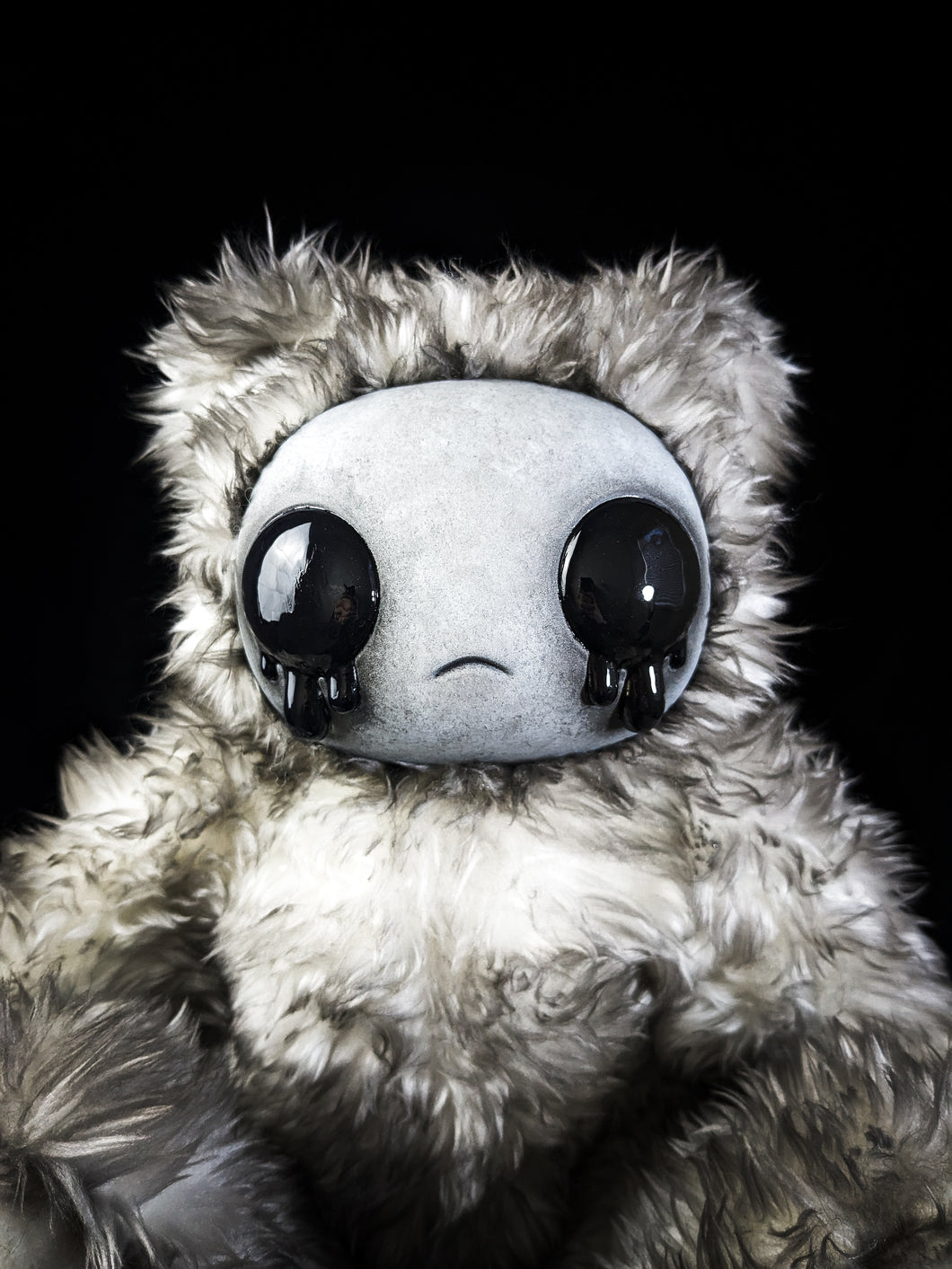 Ink-Stained Sorrow: AZAZEL- CRYPTCRITS Handcrafted Monochrome Crying Demon Art Doll Plush Toy for Eccentric Souls