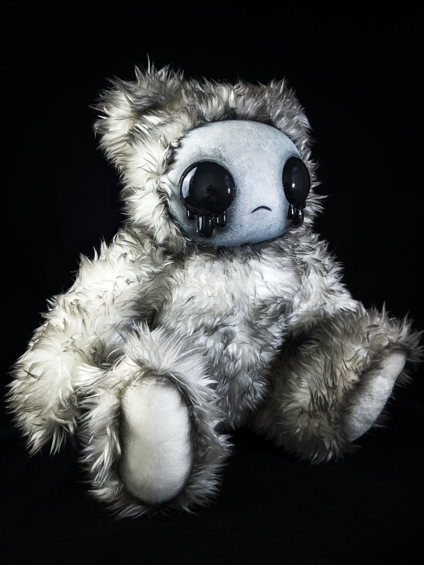 Ink-Stained Sorrow: AZAZEL- CRYPTCRITS Handcrafted Monochrome Crying Demon Art Doll Plush Toy for Eccentric Souls