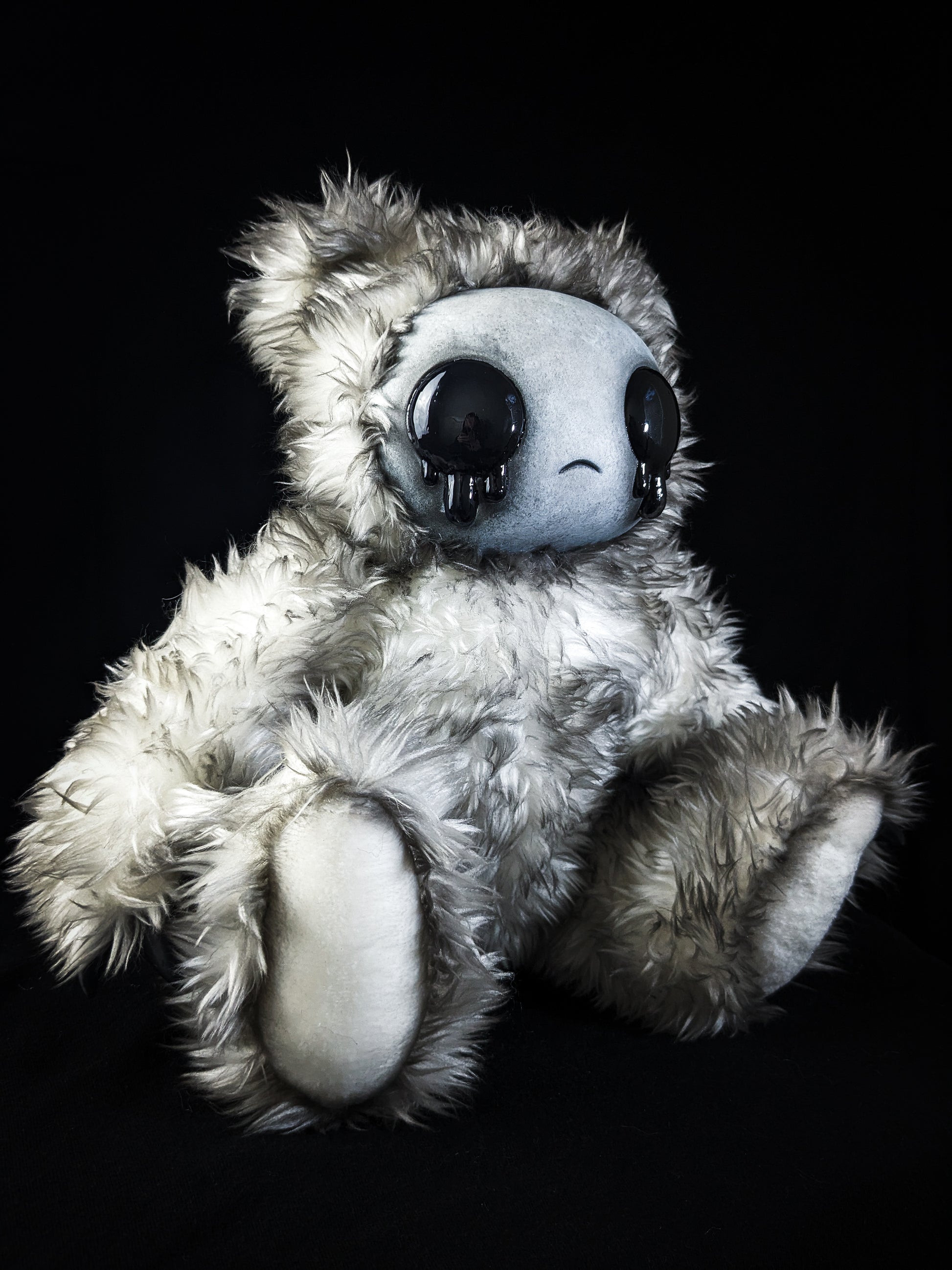 Ink-Stained Sorrow: AZAZEL- CRYPTCRITS Handcrafted Monochrome Crying Demon Art Doll Plush Toy for Eccentric Souls