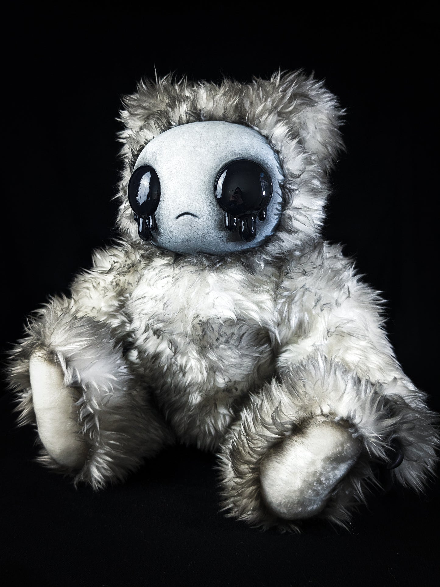 Ink-Stained Sorrow: AZAZEL- CRYPTCRITS Handcrafted Monochrome Crying Demon Art Doll Plush Toy for Eccentric Souls