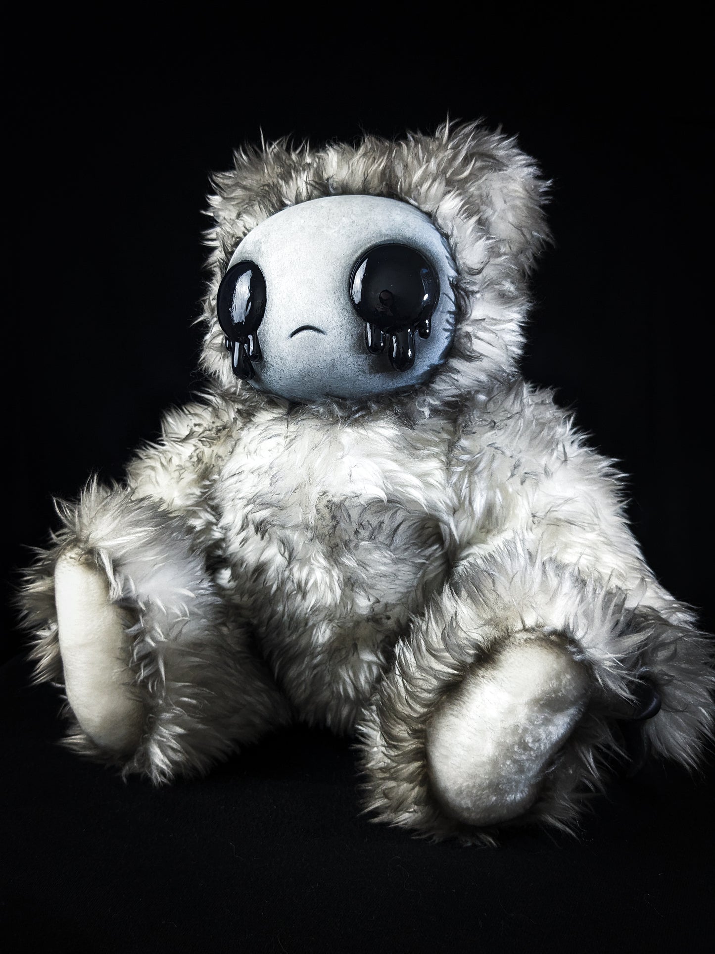 Ink-Stained Sorrow: AZAZEL- CRYPTCRITS Handcrafted Monochrome Crying Demon Art Doll Plush Toy for Eccentric Souls