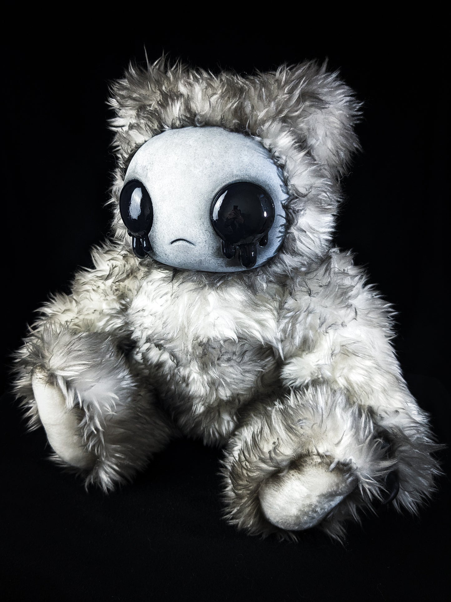 Ink-Stained Sorrow: AZAZEL- CRYPTCRITS Handcrafted Monochrome Crying Demon Art Doll Plush Toy for Eccentric Souls