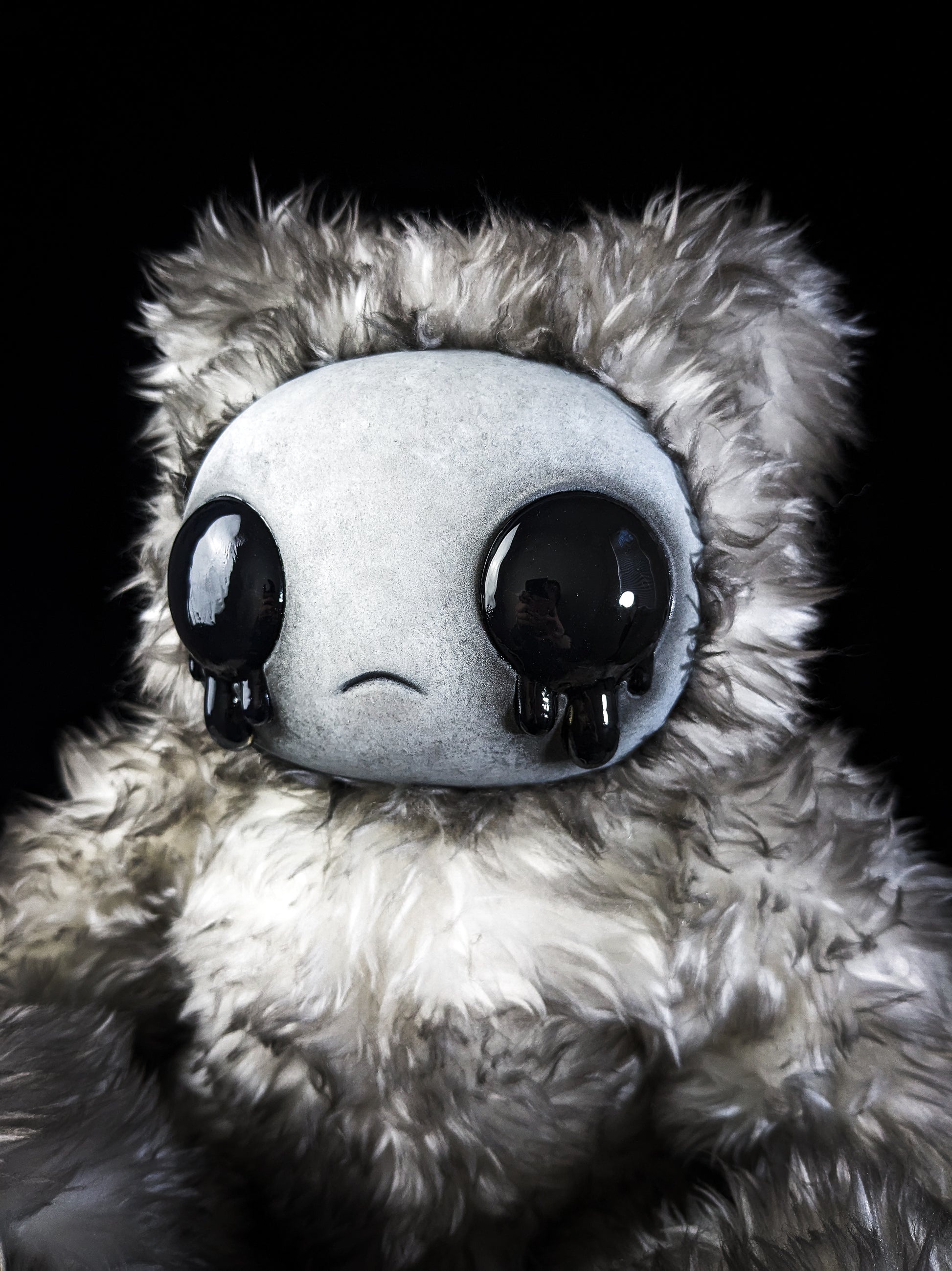 Ink-Stained Sorrow: AZAZEL- CRYPTCRITS Handcrafted Monochrome Crying Demon Art Doll Plush Toy for Eccentric Souls