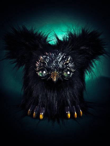 Obsidian Avian - ICARUS: Custom Electronic Gothic Furby Art Doll