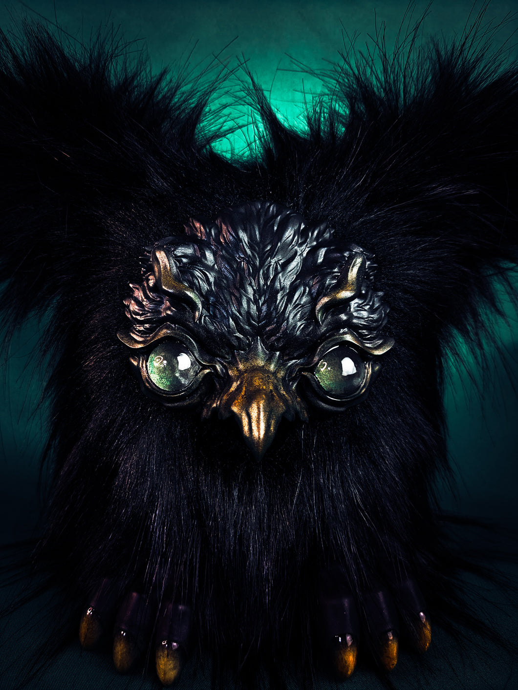 Obsidian Avian - ICARUS: Custom Electronic Gothic Furby Art Doll