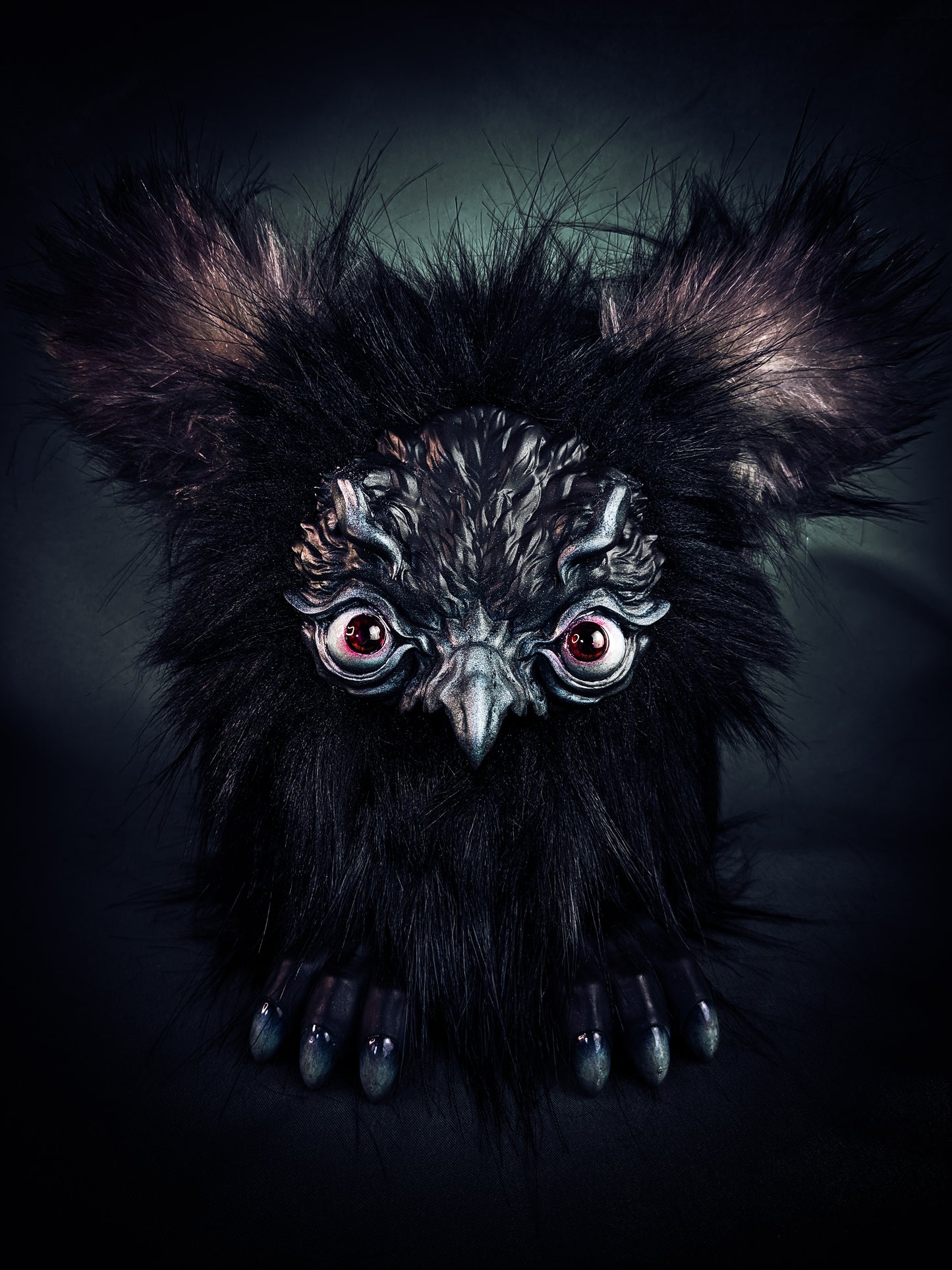 Shadow Winged - ORPHEUS: Custom Electronic Gothic Furby Art Doll