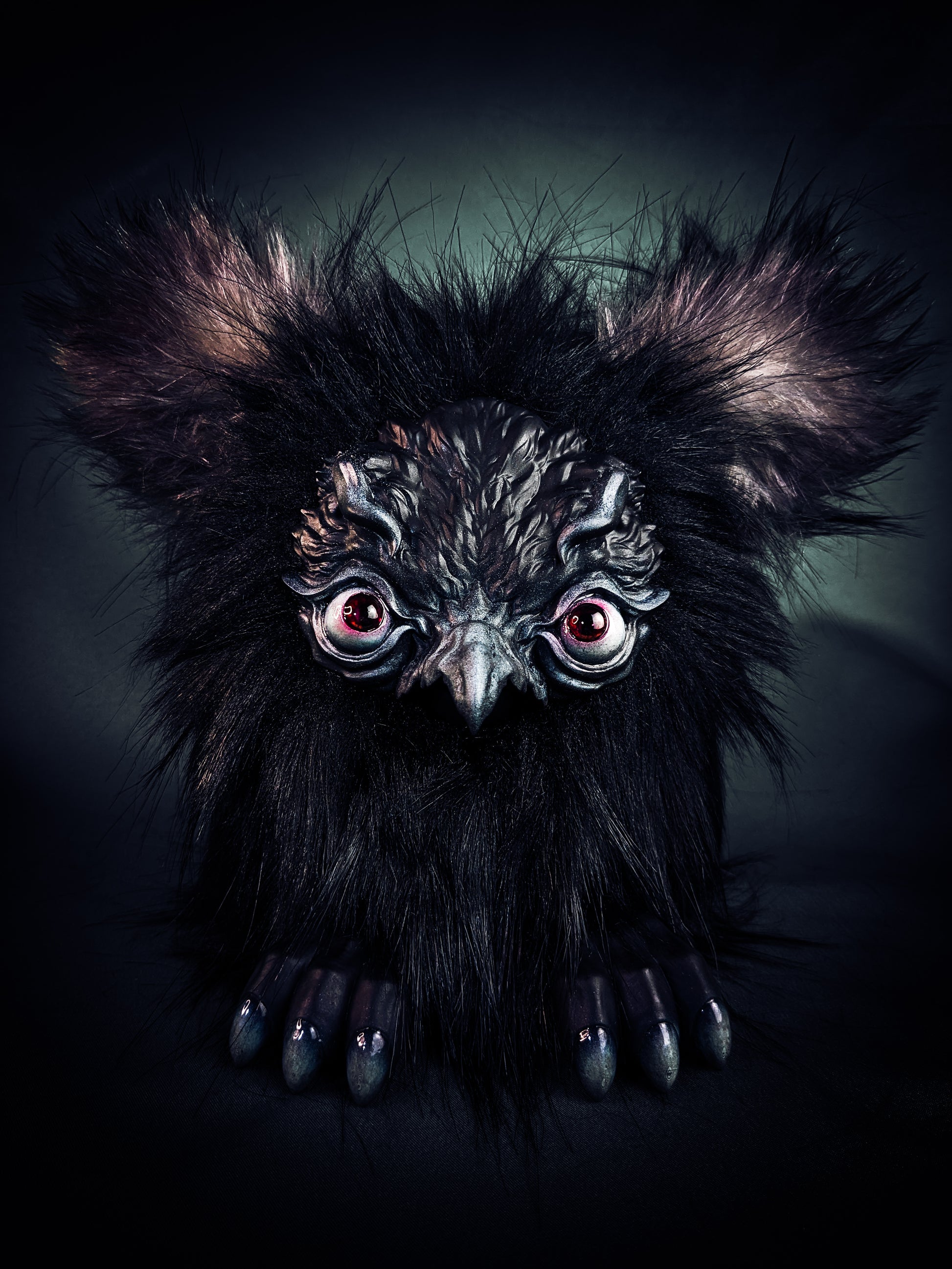 Shadow Winged - ORPHEUS: Custom Electronic Gothic Furby Art Doll