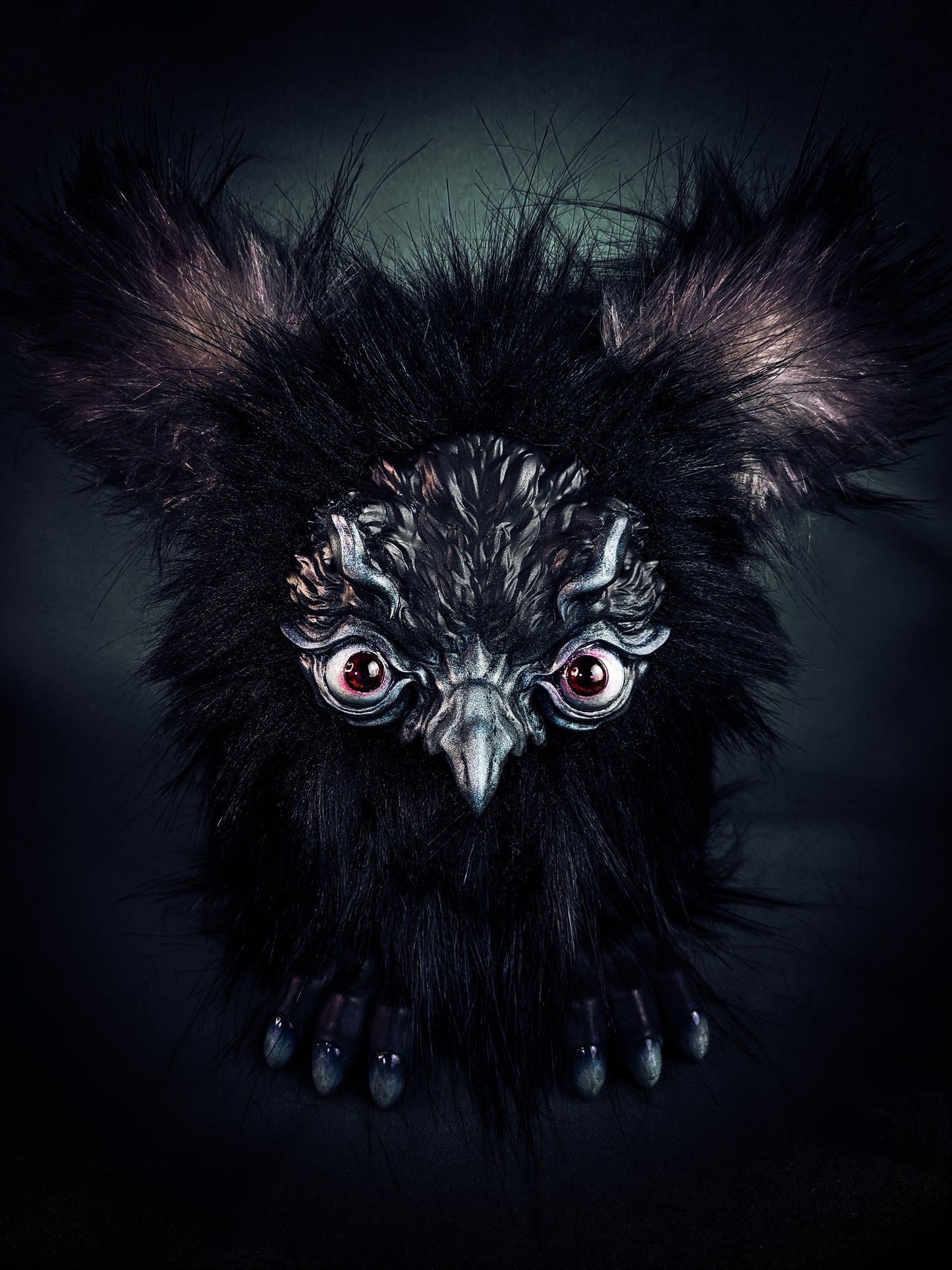 Shadow Winged - ORPHEUS: Custom Electronic Gothic Furby Art Doll