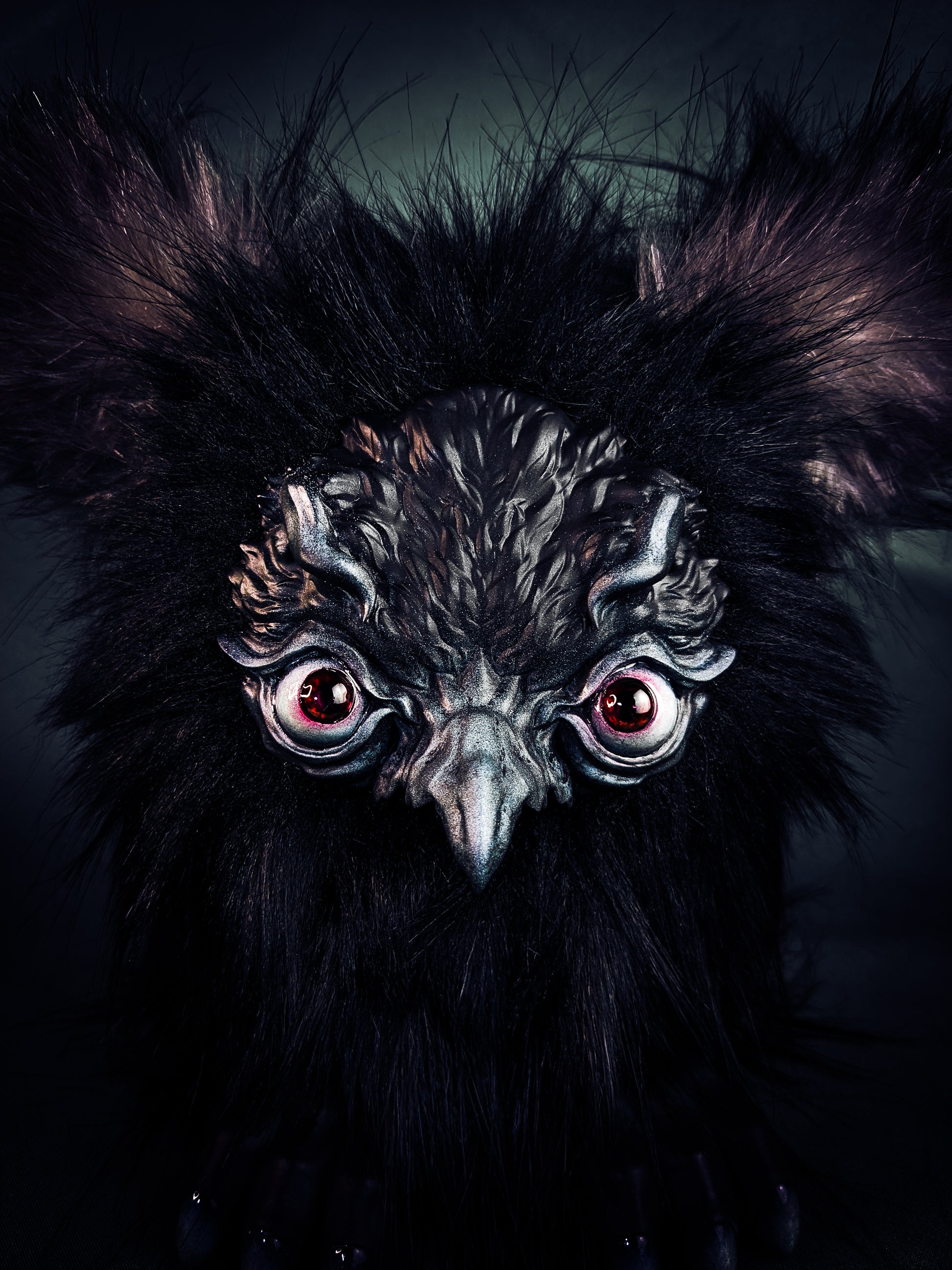 Shadow Winged - ORPHEUS: Custom Electronic Gothic Furby Art Doll