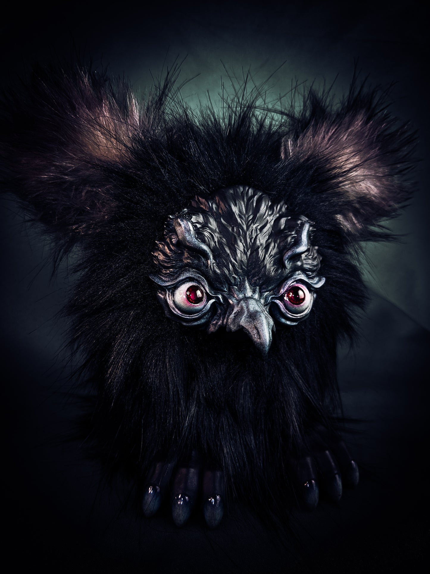 Shadow Winged - ORPHEUS: Custom Electronic Gothic Furby Art Doll