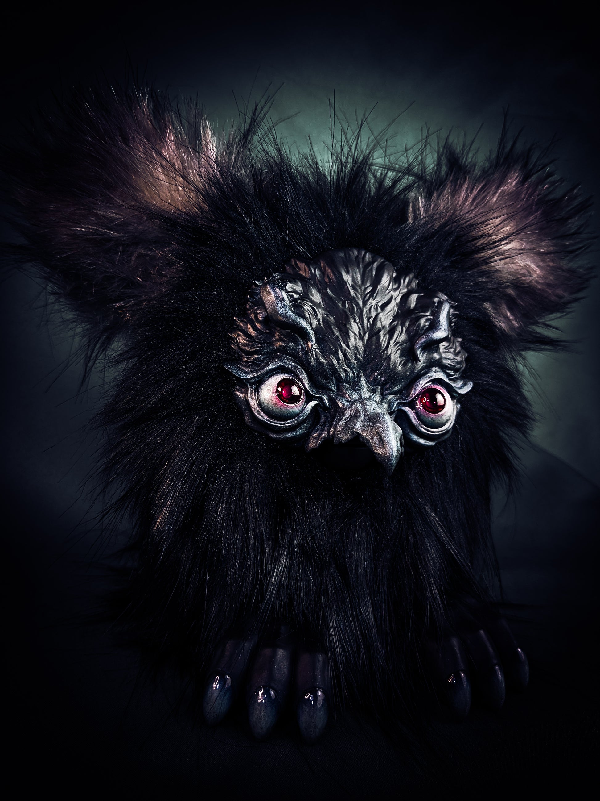 Shadow Winged - ORPHEUS: Custom Electronic Gothic Furby Art Doll