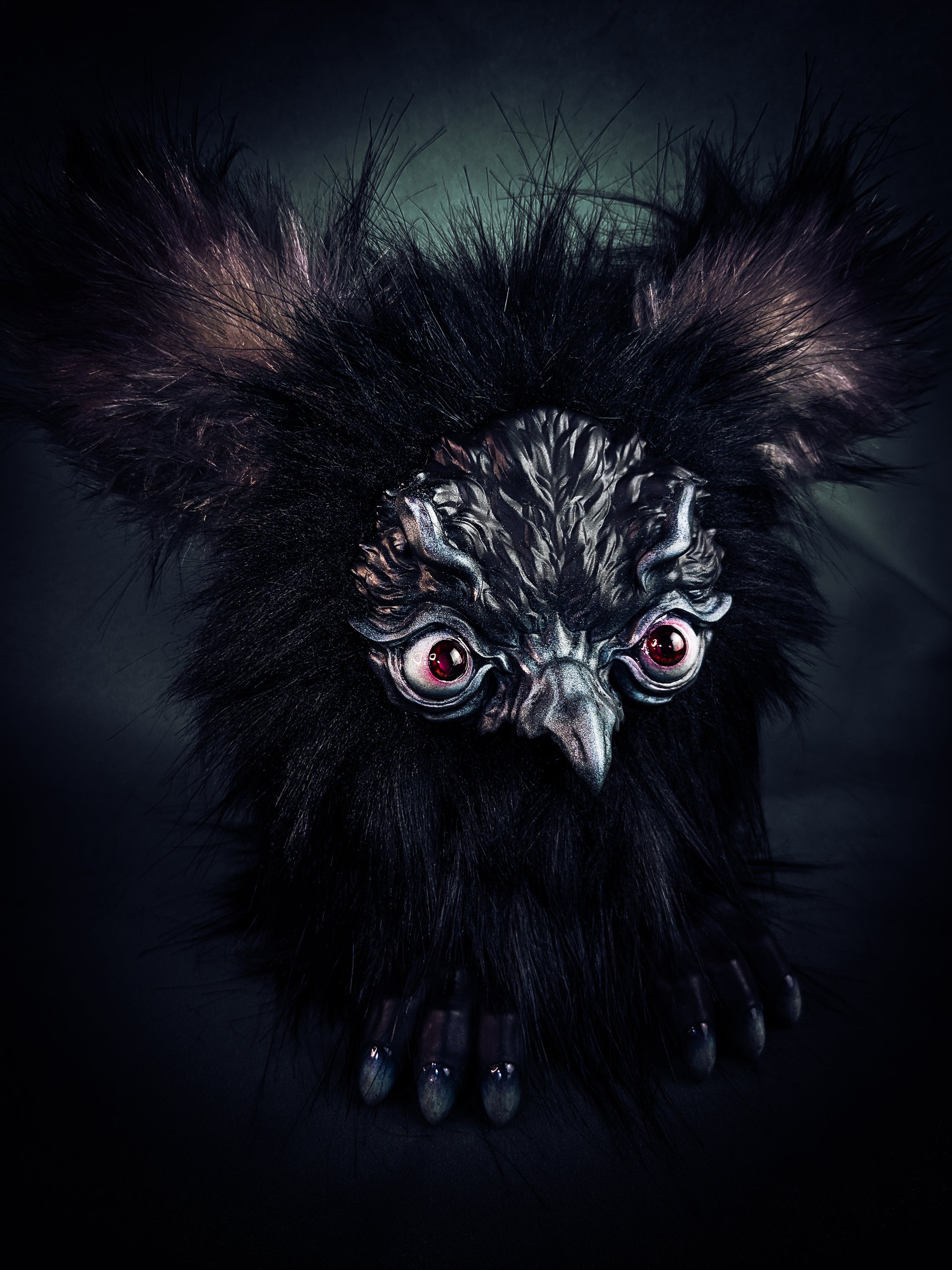 Shadow Winged - ORPHEUS: Custom Electronic Gothic Furby Art Doll