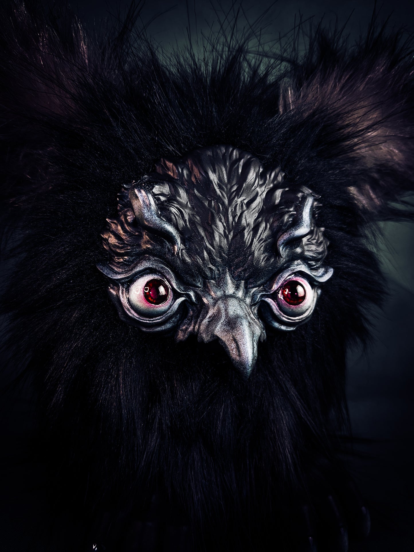 Shadow Winged - ORPHEUS: Custom Electronic Gothic Furby Art Doll