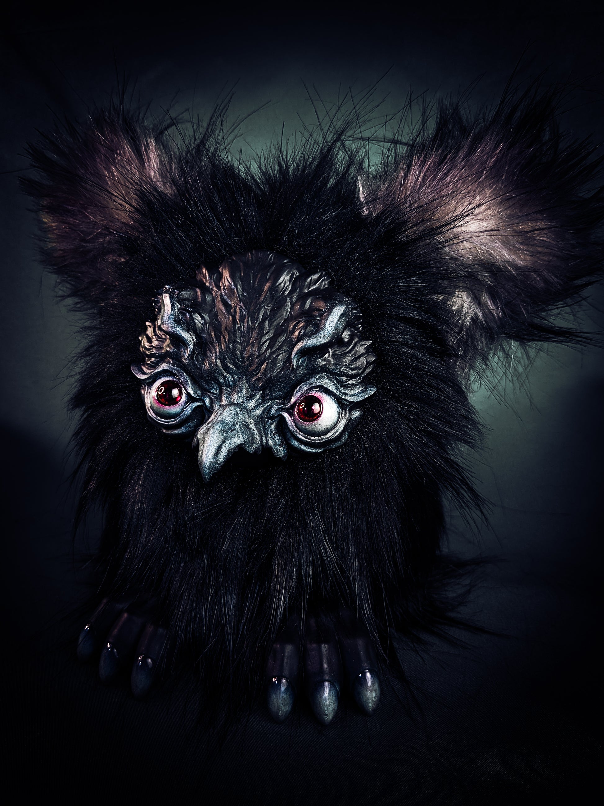 Shadow Winged - ORPHEUS: Custom Electronic Gothic Furby Art Doll