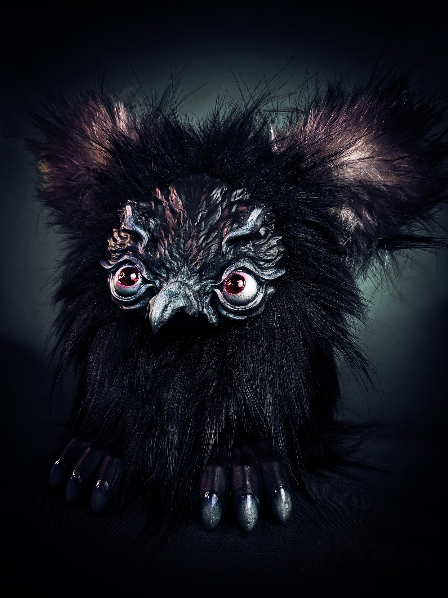 Shadow Winged - ORPHEUS: Custom Electronic Gothic Furby Art Doll