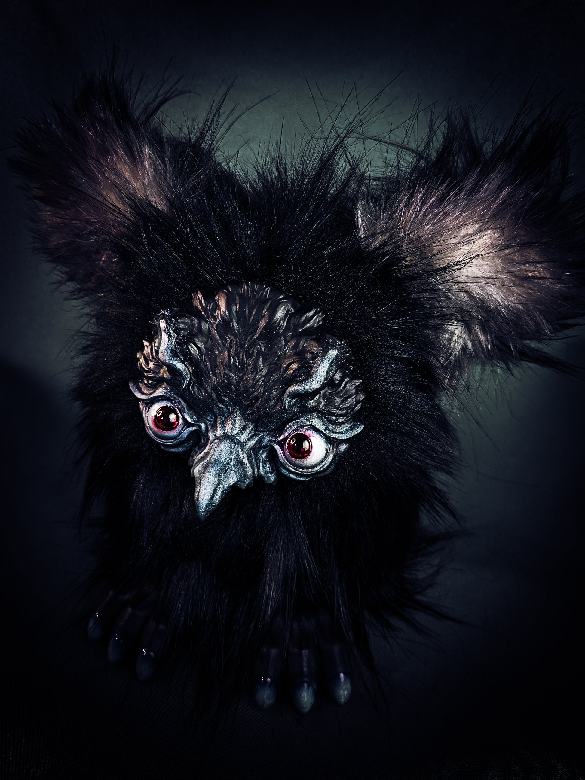 Shadow Winged - ORPHEUS: Custom Electronic Gothic Furby Art Doll