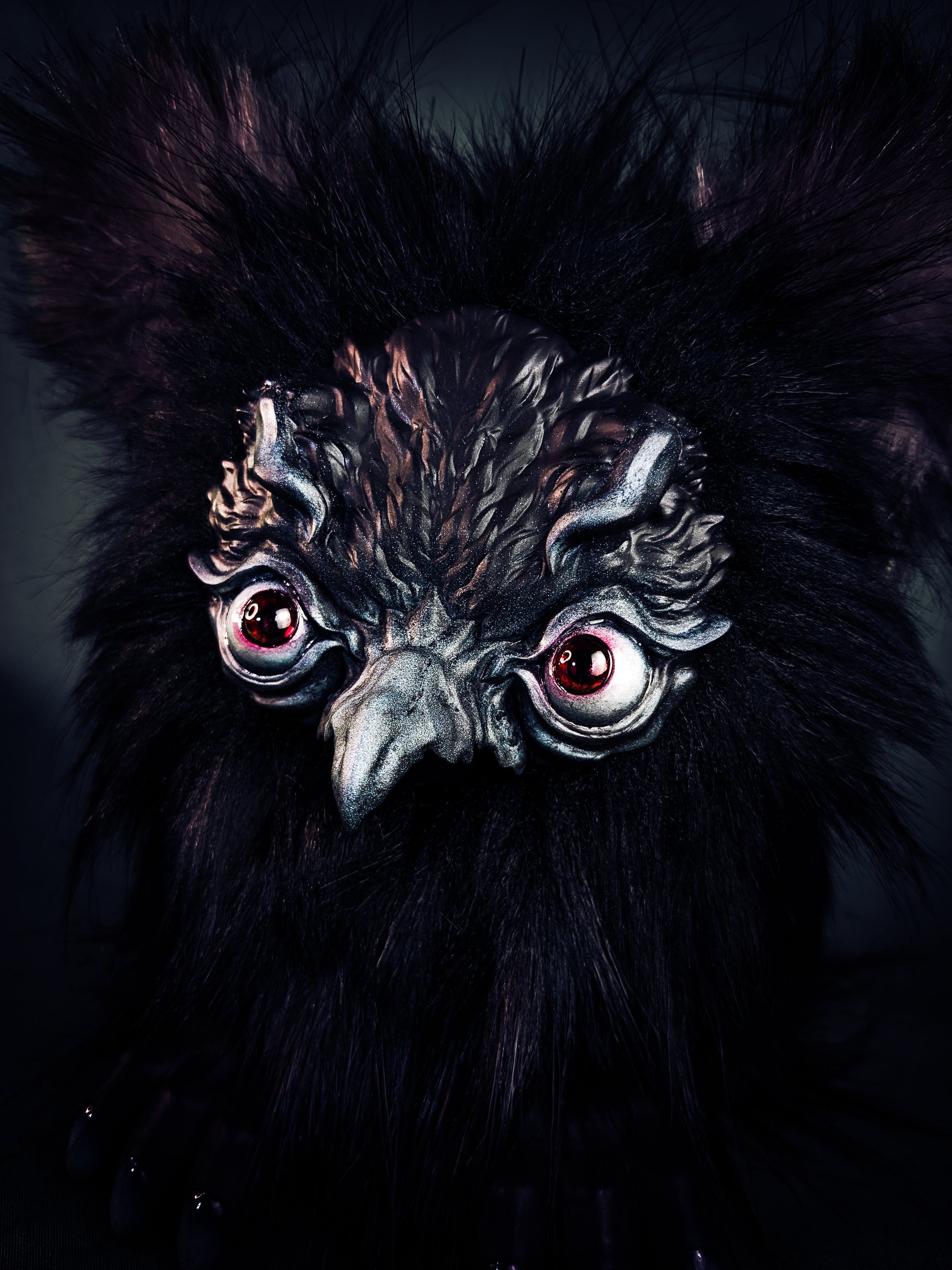 Shadow Winged - ORPHEUS: Custom Electronic Gothic Furby Art Doll