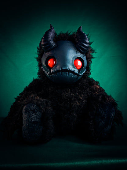 Diabolical Whispers: MORI - CRYPTCRITS Handmade Sinister Black Creepy Cute Demon Art Doll Plush Toy for Alternative Divas